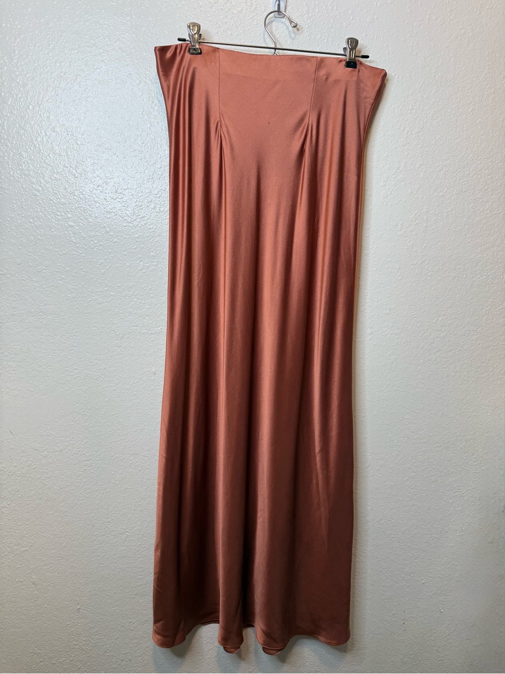 Quince Silk Maxi Skirt Copper or Metallic Brown Size Large Date Night Capsule - Picture 3 of 5